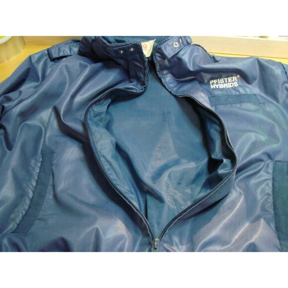 Mens XL King Louie Pro Fit Bomber Jacket PFISTER HYBRIDS Logo Full Zip USA Vtg - Picture 14 of 14